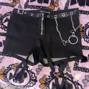 Black Punk Chain Shorts